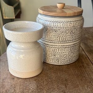 Bundle of Home Decor-candle stand and kitchen canister
